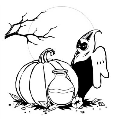 Pumpkin, Potion, and Moon