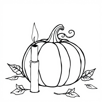 Pumpkin with Candle on Halloween