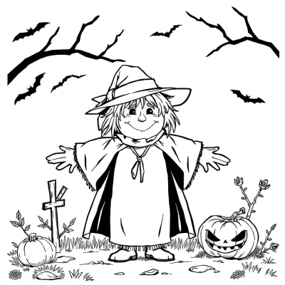 Scarecrow in a Witch Costume