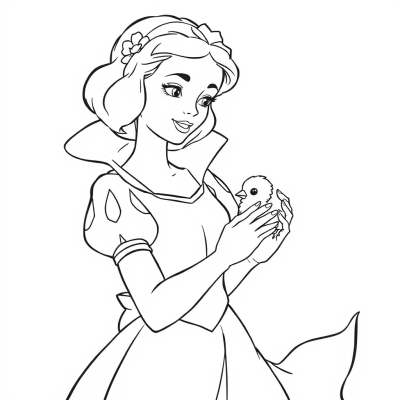Snow White Holds a Chick