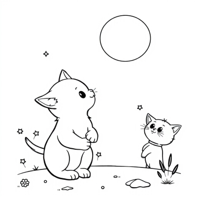 Kitten and the Moon