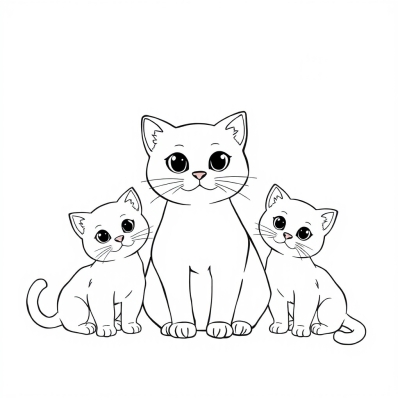 Cat and Three Little Kittens