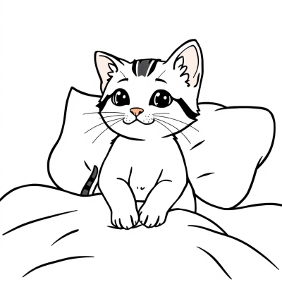 Kitten in Bed