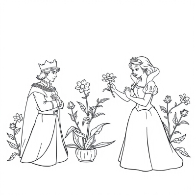 The Prince Gave Flowers to Snow White