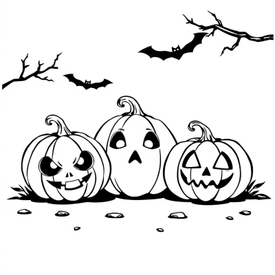 Three Spooky Pumpkins