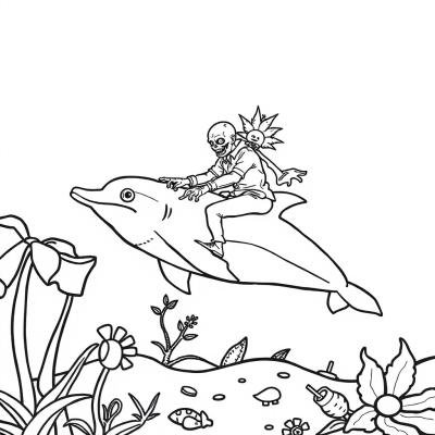Zombie Rider on a Dolphin