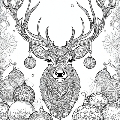 Anti-Stress Reindeer with Christmas Ornaments