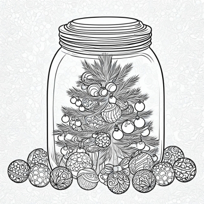 Stress Relief Jar with Christmas Ornaments