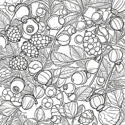 Autumn Leaves with Acorns