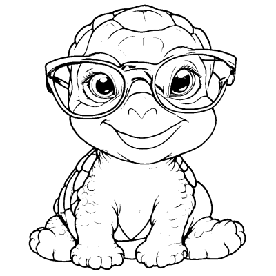Cool Turtle in Glasses