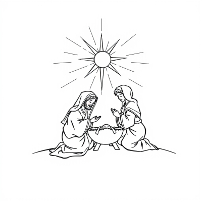 Birth of Christ in Sunbeams