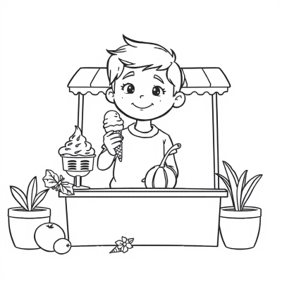 Boy Selling Ice Cream