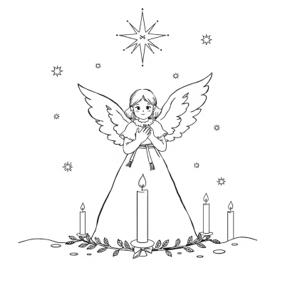 Christmas Angel with Candles