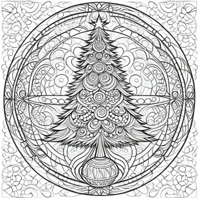 Christmas Bauble in Abstract Circles