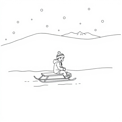 Boy on Sled
