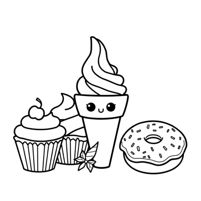 Cute Ice Creams, Cupcakes, and Donuts