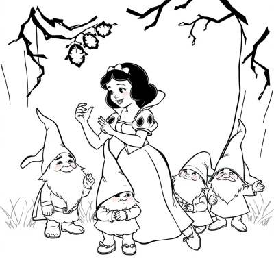 Snow White's Fun Dance with Gnomes
