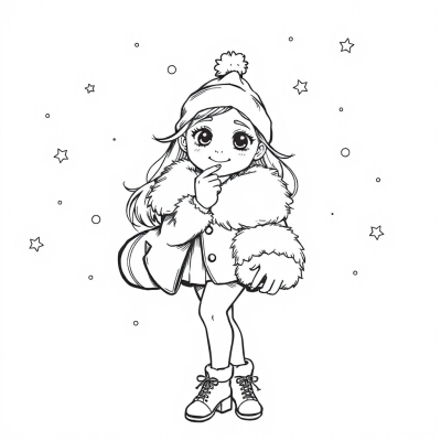 Girl in a Christmas Fur Coat