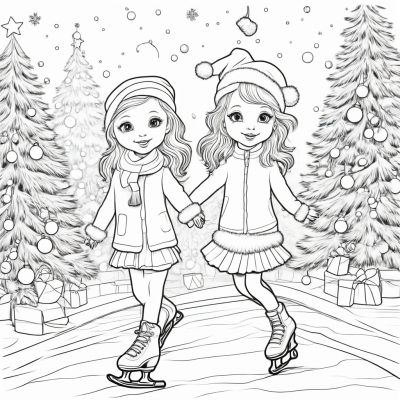 Girl on the Christmas Ice Rink