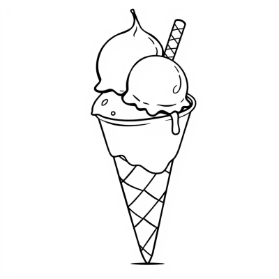 Ice Cream Cone with Two Scoops
