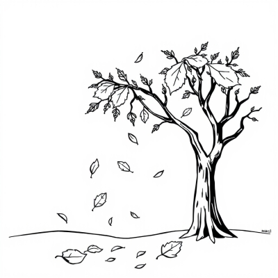 Leaves Fallen from the Tree in Autumn