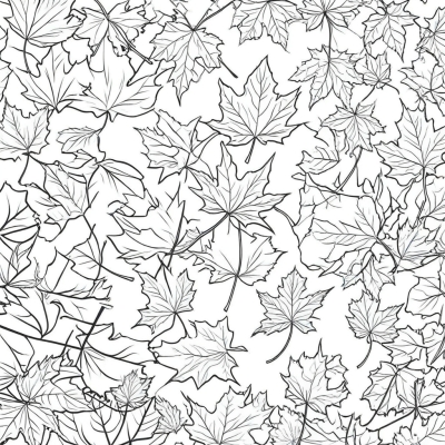 Leaves Falling from the Maple in Autumn