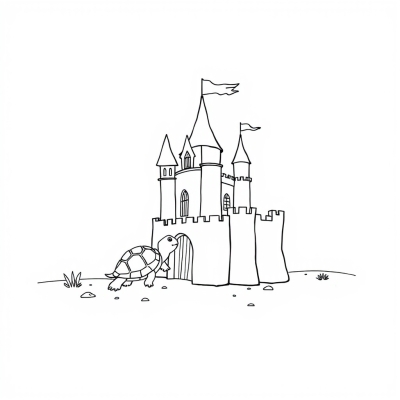 Turtle Building a Castle