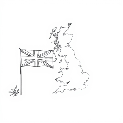 Map of England and Flag