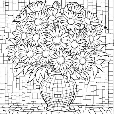 Daisy Mosaic in a Vase