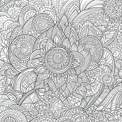 New Year Doodle with Intricate Patterns