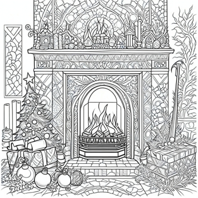 New Year Fireplace Anti-Stress