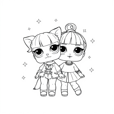 Pet and LOL Baby in Disco Style