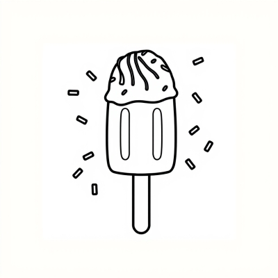 Popsicle with Frosting and Sprinkles