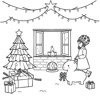Simple Christmas Scene for Preschool