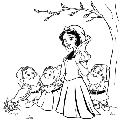 Snow White with the Prince and Dwarfs