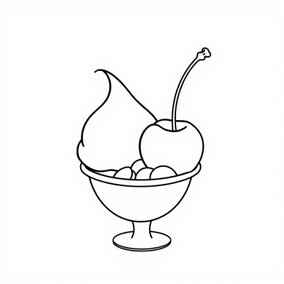 Ice Cream with Cherry