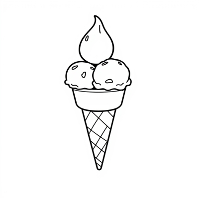 Ice Cream Cone with Three Scoops