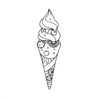Zentangle Ice Cream Cone