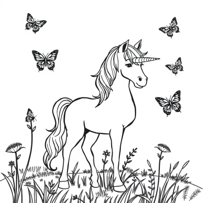 Unicorn Anti-Stress with Butterflies