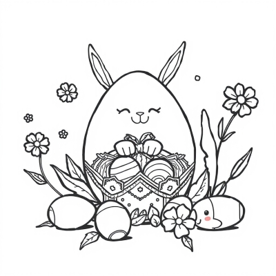 Animals Coloring Easter Egg