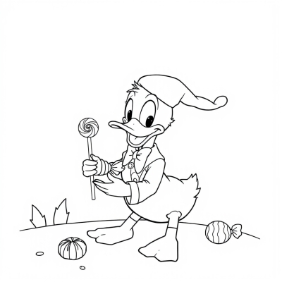 Donald Duck with Candies for New Year