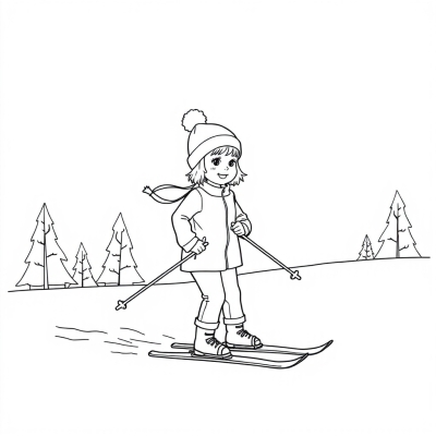 Girl on Skis
