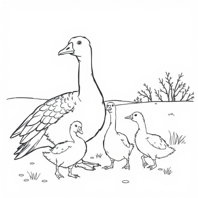 Goose and Goslings