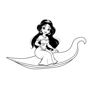 Jasmine and Aladdin on a Magic Carpet