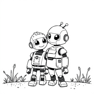 Little Robot with Mom