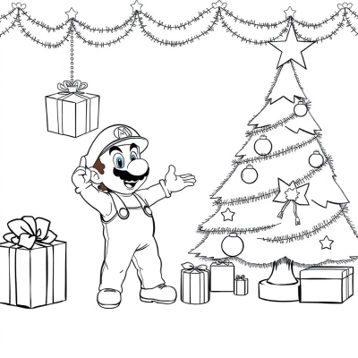 Mario Decorates the Christmas Tree