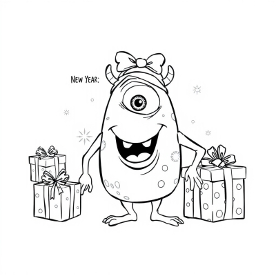 Mike Wazowski with Gifts