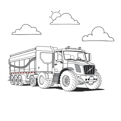 Modern Tractor with Trailer