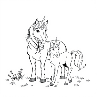 Unicorns Mom and Daughter
