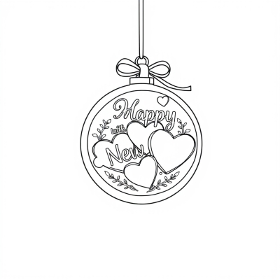 New Year Ornament with Hearts
